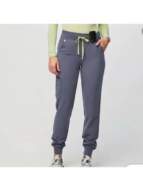 FIGS Women's High Waisted Zamora Jogger Scrub Pants Color Space Navy Size Large